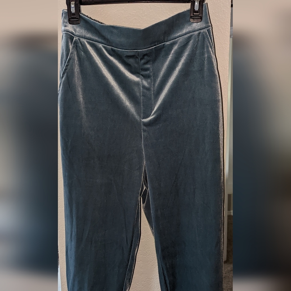 Soft blue velvet pants, NWT, Medium